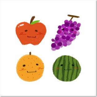 Set of Fruits Doodle Posters and Art